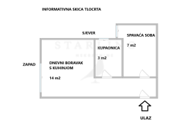 STAN, PRODAJA, ZAGREB, TREŠNJEVKA, 24 m2, 2-soban, Trešnjevka - Sjever, Apartamento