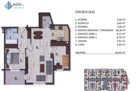 STANOVI - BANJA LUKA - NASELJE MJESEC - OD 64 DO 85 m2, Banja Luka, Apartamento