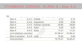 STAN A.4., NOVOGRADNJA, PRODAJA, SVETA KLARA, 70,56 m2, 3s, Novi Zagreb - Zapad, Διαμέρισμα