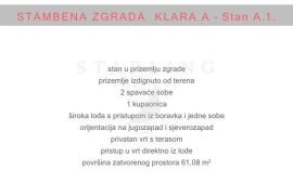 STAN A.1., NOVOGRADNJA, PRODAJA, SVETA KLARA, 78,34 m2, 3-SOBAN + VRT, Novi Zagreb - Zapad, Apartamento