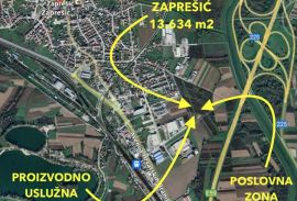 Zaprešić - građevinsko zemljište, 13634m2, poslovna zona, Zaprešić - Okolica, Земля