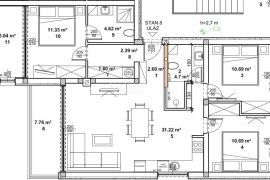 Žminj - novogradnja, 3S+DB, 80 m2, Žminj, Wohnung