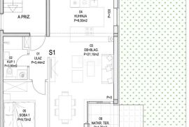 Barban - novogradnja, 2S+DB s terasom, 73 m2, Barban, شقة