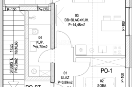 Barban - novogradnja, 1S+DB s lođom, 36 m2, Barban, Apartamento