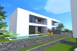 Otok Krk, Malinska - dvojna kuća sa bazenom 180m2, Malinska-Dubašnica, House