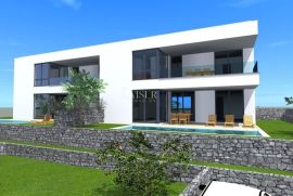 Otok Krk, Malinska - dvojna kuća sa bazenom 180m2, Malinska-Dubašnica, Kuća