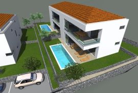 Otok Krk, Malinska - dvojna kuća sa bazenom 180m2, Malinska-Dubašnica, Haus