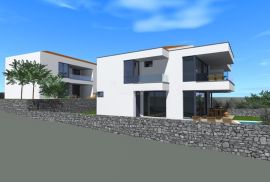 Otok Krk, Malinska - dvojna kuća sa bazenom 156m2, Malinska-Dubašnica, Maison