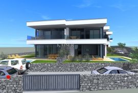 Otok Krk, Malinska - dvojna kuća sa bazenom 156m2, Malinska-Dubašnica, Maison