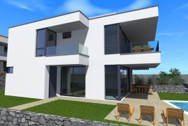 Otok Krk, Malinska - dvojna kuća sa bazenom 156m2, Malinska-Dubašnica, House