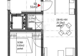 STAN S3 NOVOGRADNJA, PRODAJA, ZAGREB, TREŠNJEVKA, 51 m2, 2s, Trešnjevka - Sjever, Apartamento