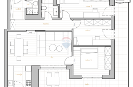 DONJI ZAMET - Stan 3S+DB 104,11 m2, Rijeka, Appartment