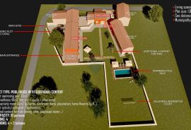 ISTRA, Manjadvorci - imanje sa idejnim projektom za investiciju, Barban, Casa