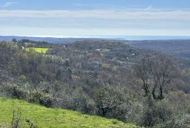 Istra, Krasica - Građevinsko zemljište s pogledom na more i pravomoćnom građevinskom dozvolom, Buje, Zemljište