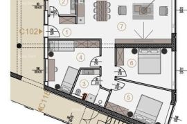 Stan Prodaja stanova u novom poslovno - stambenom projektu, Poreč, C102-zgrada C, Poreč, Wohnung