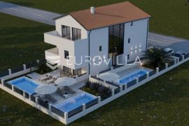 Pag, Mandre, trosoban stan NKP 117 m2 na drugom katu moderne zgrade s pogledom na more, Kolan, Flat