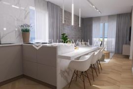 Pag, Mandre, trosoban stan NKP 117 m2 na drugom katu moderne zgrade s pogledom na more, Kolan, Apartamento