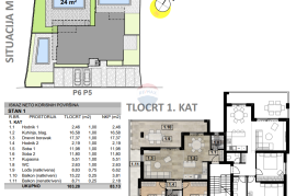 Otok Krk - Malinska, stan u novogradnji s bazenom i pogledom na more, Malinska-Dubašnica, Flat