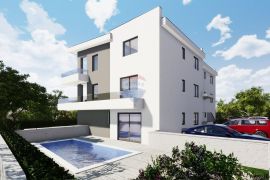 Otok Krk - Malinska, stan u novogradnji s bazenom i pogledom na more, Malinska-Dubašnica, Apartamento