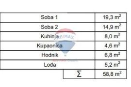 RENOVIRANI STAN 1S+DB, ZAPREŠIĆ, 58,76 m2, Zaprešić, Appartamento