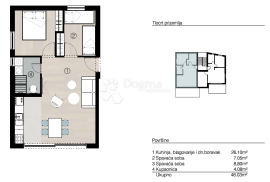 Povljana, Pag - Stan 2S1 s dvorištem, Povljana, Flat