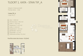 NAJPOŽELJNIJA NOVOGRADNJA U GRADU - STAN A-1-L, NA 1. KATU S POGLEDOM NA MORE, Novigrad, Wohnung