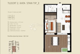 NAJPOŽELJNIJA NOVOGRADNJA U GRADU - STAN B-2-C, NA 2. KATU S POGLEDOM NA MORE, Novigrad, Kвартира