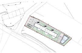 GRAĐEVINSKO ZEMLJIŠTE SA STARINOM, IDEJNIM PROJEKTOM I POGLEDOM NA MORE, Labin, Terrain