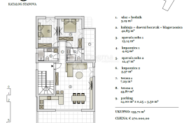 VODICE NOVI PREKRASNI DVOSOBAN STAN NA PRVOM KATU S3 135,71 M2, Vodice, Flat