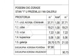 NOVOGRADNJA-stan u prizemlju s galerijom 97,43 m², Pula, Appartement