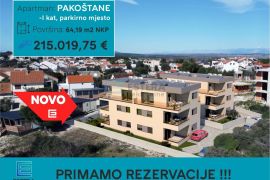 Stan PRODAJA novogradnja, Pakoštane, 64 m2, 3s, 1. kat, parking, Pakoštane, Appartement