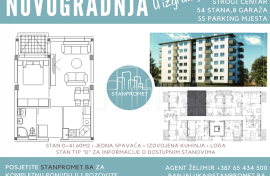 Novogradnja dvosoban stan 41.60m2 Kotor Varoš, Kotor Varoš, Appartamento