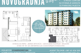 Novogradnja dvosoban stan dvostrane orijentacije  43.90m2 Kotor Varoš, Kotor Varoš, Appartment