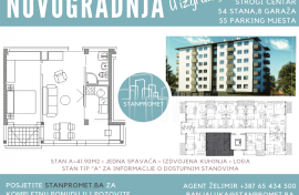 Novogradnja stan sa jednom spavaćom 41.90m2 Kotor Varoš, Kotor Varoš, Appartment