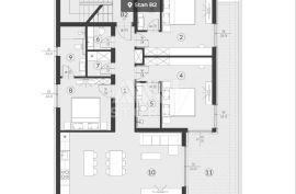 Medulin - Stan B2, 137m2, 3 sobe, terasa 37m2, Medulin, Apartamento