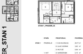 Novogradnja Krk, dvoetažni stan 80 m2,2S+DB,balkon, Krk, Kвартира