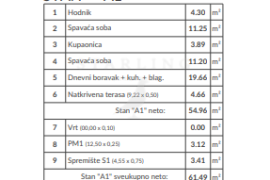 PRODAJA, STAN, VALDEBEK, NOVOGRADNJA, 2SS+DB, Pula, Apartamento