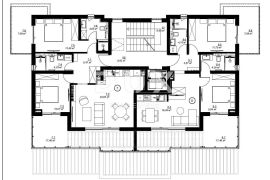 PULA, MEDULIN - luksuzni stan 78m2 u novogradnji 100m od mora, panoramski pogled na more, Medulin, Kвартира