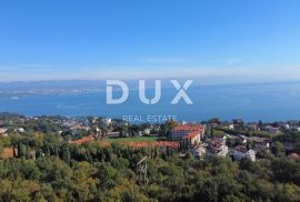 OPATIJA, LOVRAN - građevinsko zemljište za vilu na jedinstvenoj poziciji, panoramski pogled na more, Lovran, Terrain