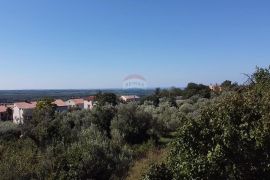 Istra, Kaštelir - Građevinsko zemljište s pogledom na more, Kaštelir-Labinci, Земля