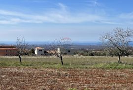 Poreč - okolica, prekrasno građevinsko zemljište otvorenog pogleda na more, Kaštelir-Labinci, أرض