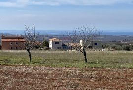 Poreč - okolica, prekrasno građevinsko zemljište otvorenog pogleda na more, Kaštelir-Labinci, أرض