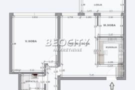 Novi Beograd, Stari Merkator, Palmira Toljatija, 2.5, 54m2, Novi Beograd, Appartement