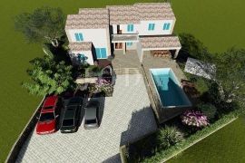 Krk, Dobrinj, kuća mediteranskog stila s grijanim bazenom, Dobrinj, Σπίτι