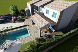 Krk, Dobrinj, kuća mediteranskog stila s grijanim bazenom, Dobrinj, Kuća