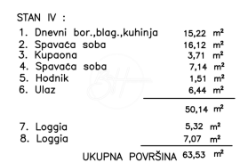 Stan s dvije spavaće sobe, 66.53 m2, Pula, Appartment