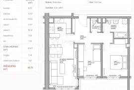 STAN A302, MOGUĆA KUPNJA PUTEM KREDITA,  68.75 m2, Novi Zagreb - Zapad, Stan