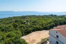 POGLED MORE, SA PROJEKTOM ZA VILLU S BAZENOM!, Labin, Zemljište